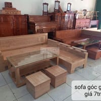Sofa góc gỗ sồi giá rẻ - Sofa