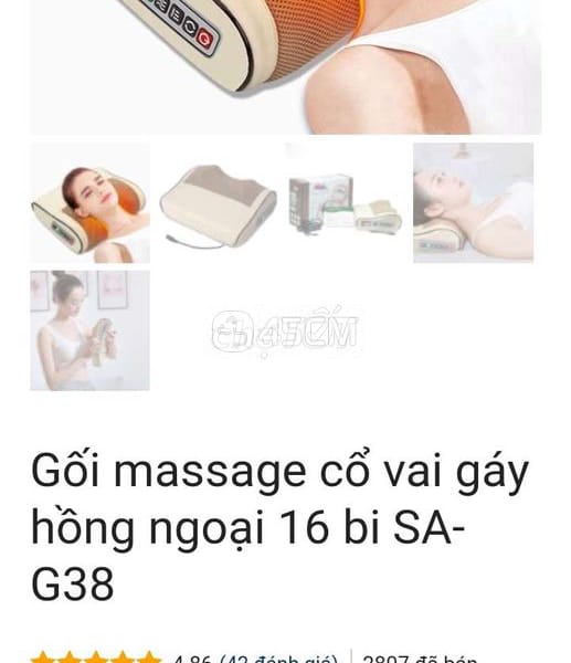 Gối massage cổ vai gáy hồng ngoại 16 bi SA-G38 - Nội thất khác 4