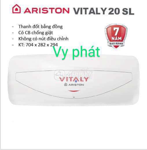 Máy tắm nước nóng gián tiếp Ariston 20L vitaly - Khác 0