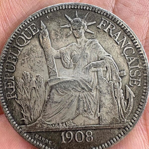 Đồng xu bạc pháp xưa 1908 - Đồ sưu tầm 2