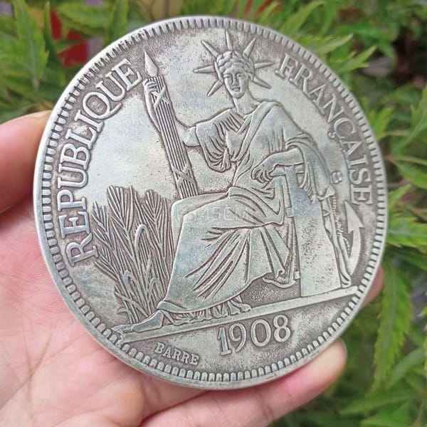 Đồng bạc xoè bà đầm 1908 - Đồ sưu tầm 4