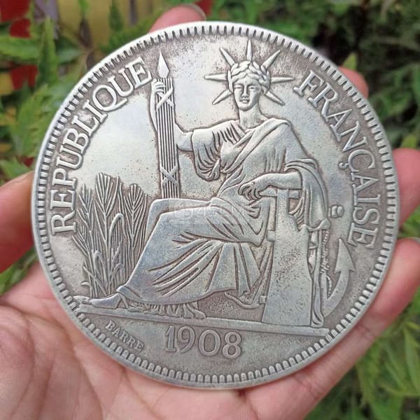 Đồng bạc xoè bà đầm 1908 - Đồ sưu tầm 2