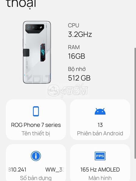 Rog Phone 7 Pro Trắng 16GB Ram, 512GB - ROG Phone Series  1