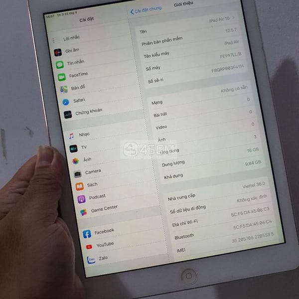 Ipad Air Quốc Tế Sài Sim 4G - iPad Air Series 0