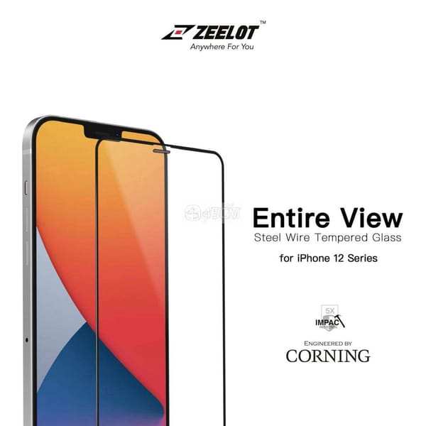 Cường lực Zeelot không viền iphone 12ProMax - Miếng dán màn hình 3