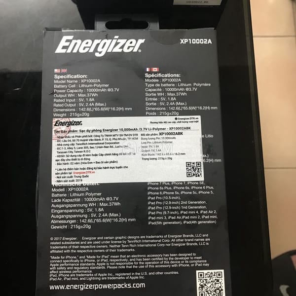 Pin sạc dự phòng energizer XP10002A - Khác 3