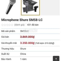 micro shure sm58 mới chính hãng - Khác