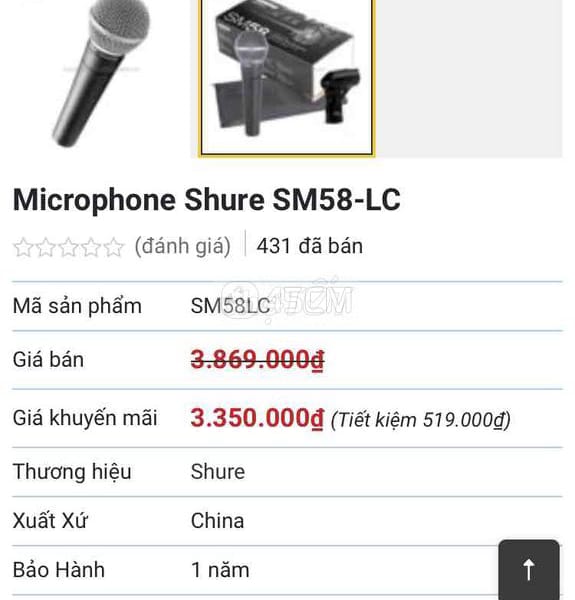 micro shure sm58 mới chính hãng - Khác 0