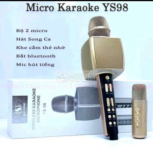 Micro Karaoke YS98 kèm mic phụ thu âm full box - Khác 0