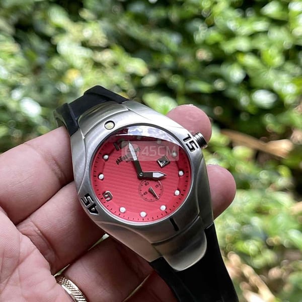 đồng hồ mặt đỏ cá tính kim rốn máy Nhật - Đồng hồ 1
