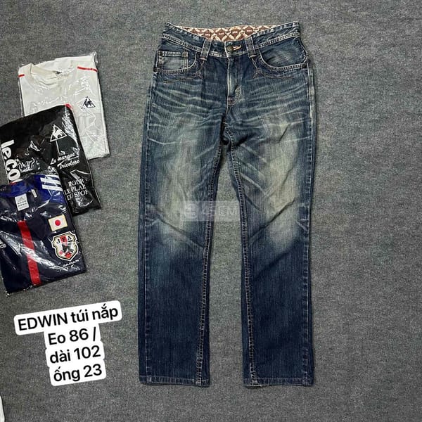 EDWIN túi nắp da cực chất - Thời trang 0