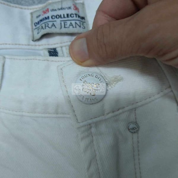 Quần jeans Zara made in Usa trắng tinh size 30 - Thời trang 1