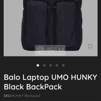Balo Laptop 15.6 UMO Hunky Đen vải trượt nước - Túi xách