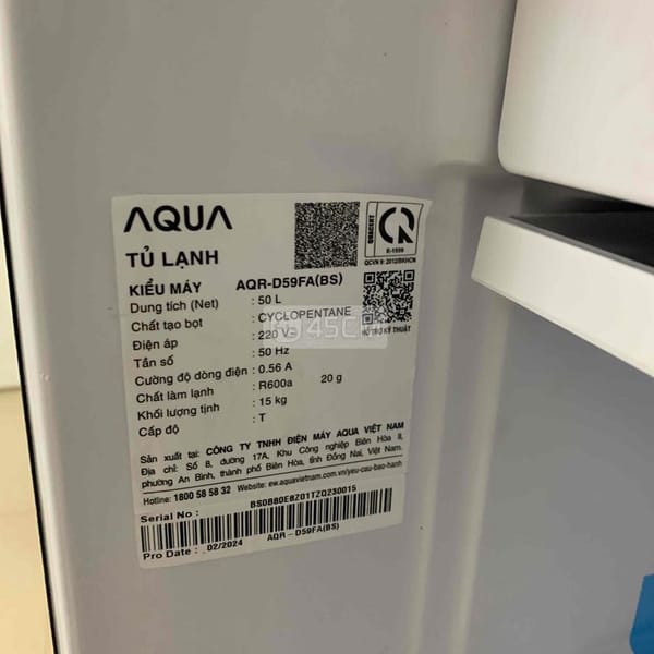 (NEW) Tủ lạnh Aqua 50 lít AQR-D59FA - Tủ lạnh 3