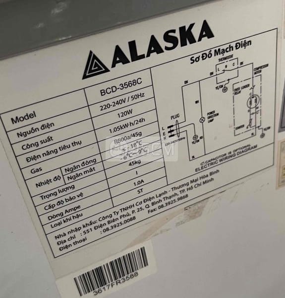 Tủ đông mát Alaska 350l chưa qua sửa chữa còn đẹp - Tủ lạnh 3