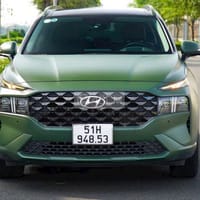 Hyundai Santafe dầu pre form mới màu đỏ Wrap xanh - HYUNDAI Santa Fe