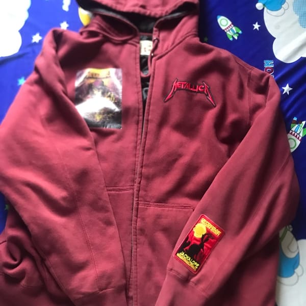 áo hoodie hàng hiệu metallica 2 lớp màu đỏ đô - Hoodie/ Hoodie dây kéo 1