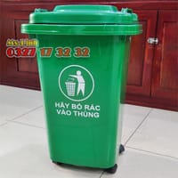 Thùng rác nhựa 30 lít HDPE MInh Khang 4 bánh - Văn phòng phẩm khác