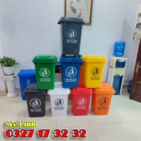 Thùng rác nhựa 60L HDPE Minh Khang nhựa chất lượng - Văn phòng phẩm khác