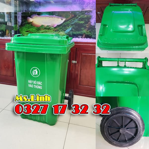 Thùng rác 80 lít nhựa HDPE Minh Khang nguyên sinh - Văn phòng phẩm khác 1