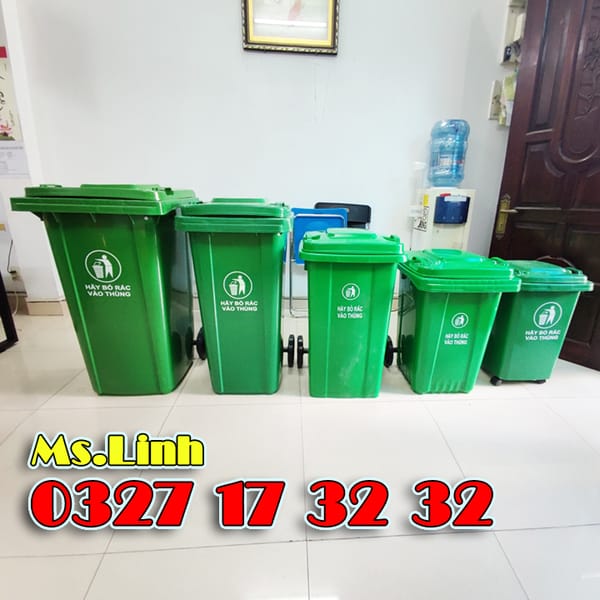 Thùng rác 80 lít nhựa HDPE Minh Khang nguyên sinh - Văn phòng phẩm khác 2