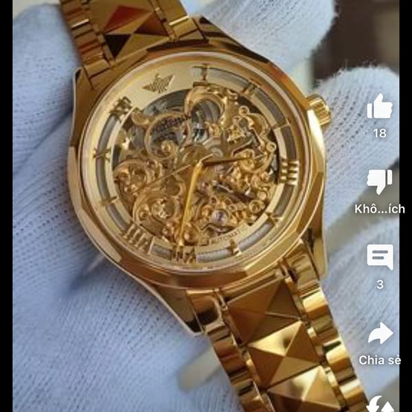 Đồng hồ oupinek 3168 Gold -  4