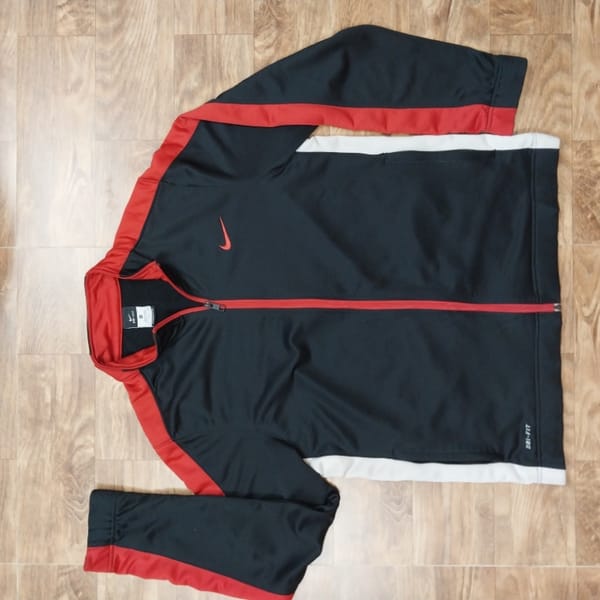 Áo khoác Nike, authentic, màu đỏ đen, size XL, thun mềm 1 lớp - Áo khoác jacket/ Parka 2