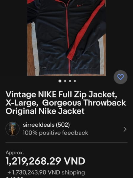 Áo khoác Nike, authentic, màu đỏ đen, size XL, thun mềm 1 lớp - Áo khoác jacket/ Parka 7